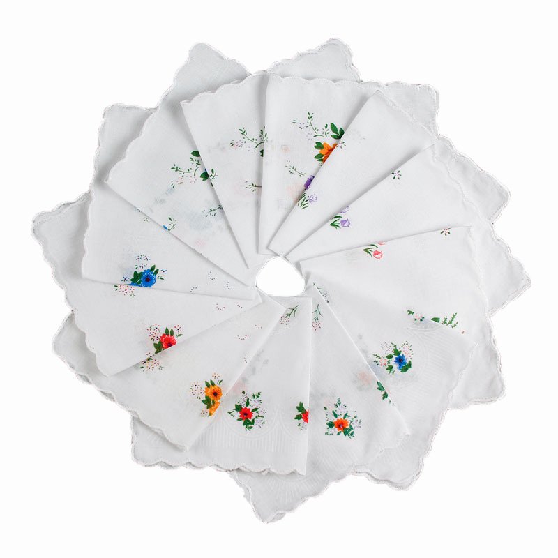 Custom embroidery logo printed womens handkerchiefs own logo private label square handkerchiefs scarf
