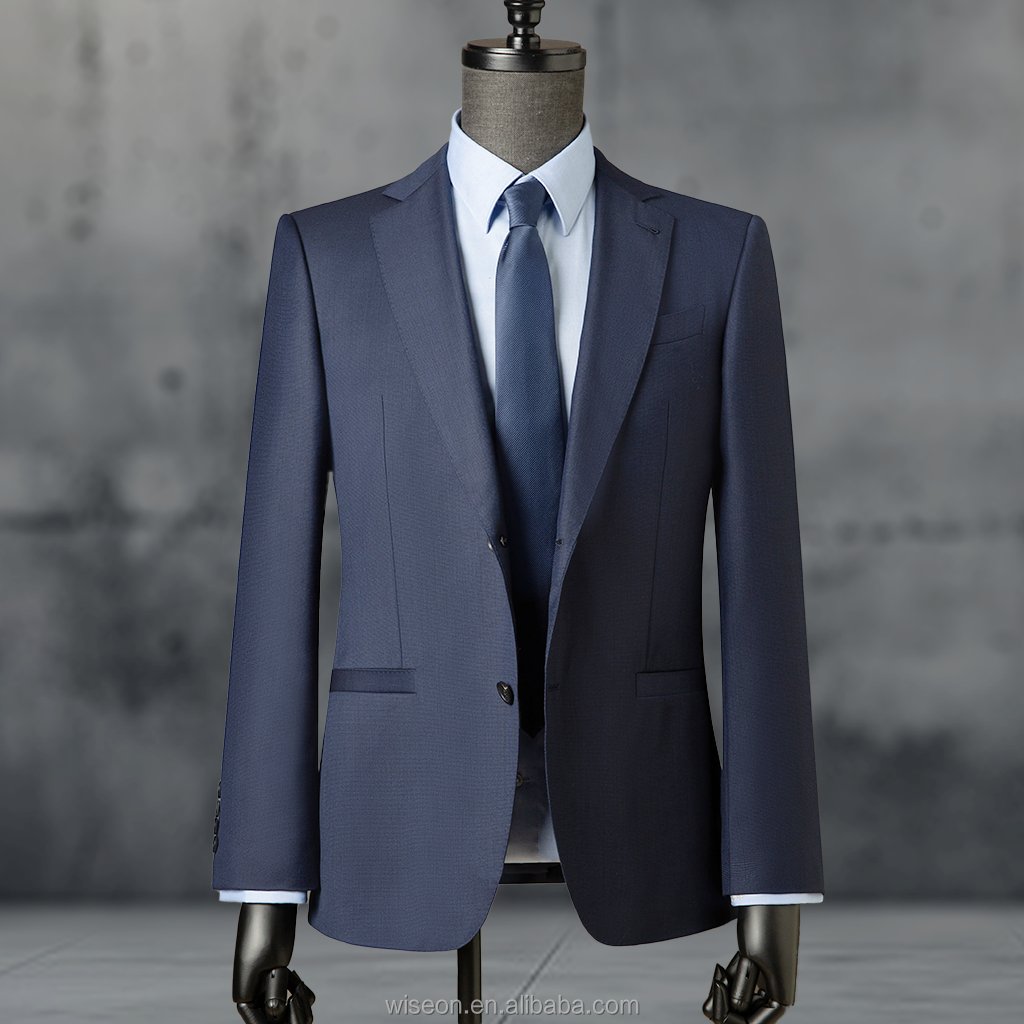 Chic Men's Two-Button Suit: Features Wide 7cm Peaked Lapel Handkerchief Slot, and Authentic Sleeve Details