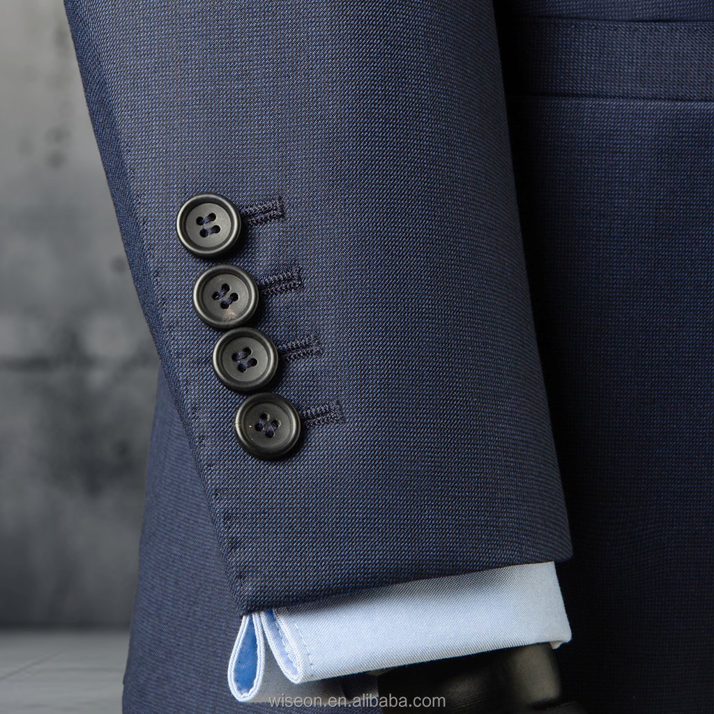 Chic Men's Two-Button Suit: Features Wide 7cm Peaked Lapel Handkerchief Slot, and Authentic Sleeve Details