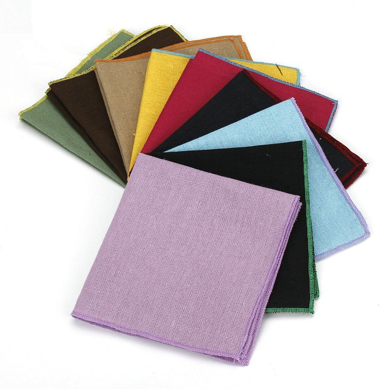 Flower Handkerchief Scarves Vintage Linen Paisley Hankies Men's Pocket Square Handkerchiefs