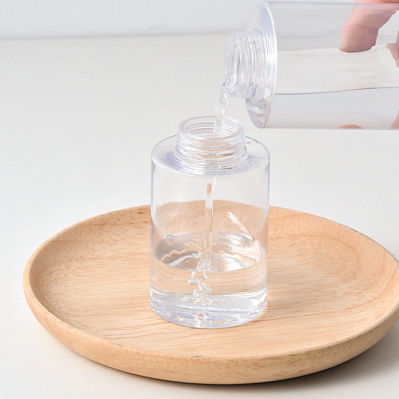 Cheap Empty Cosmetic Packaging Toner Bottle 100ml 150ml 200ml Plastic PETG Makeup Oil Bottle With Clear Pink Cap