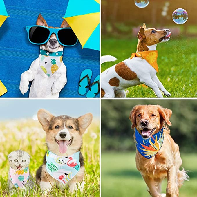 Wholesale Floral Pattern Pet Custom with Logo Sublimation Print Cooling Breathable Dog Bandanas