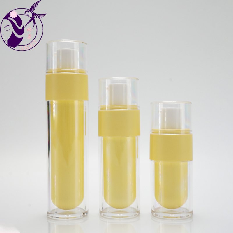 Wholesale Empty Lotion Acrylic Bottle Set Double Material Bottle Body with Press Pump Head and Screw Lid