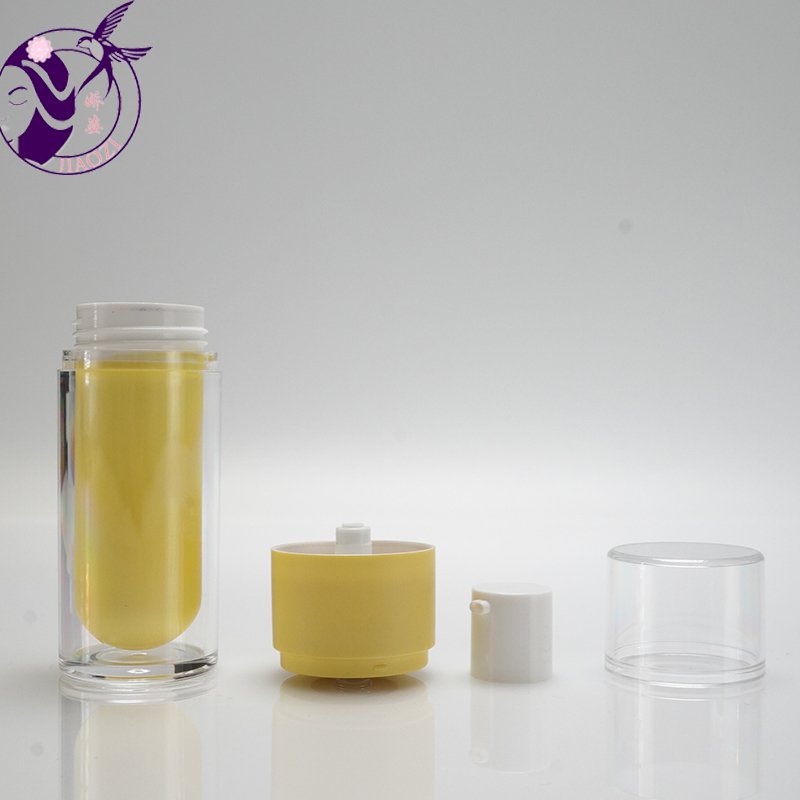 Wholesale Empty Lotion Acrylic Bottle Set Double Material Bottle Body with Press Pump Head and Screw Lid