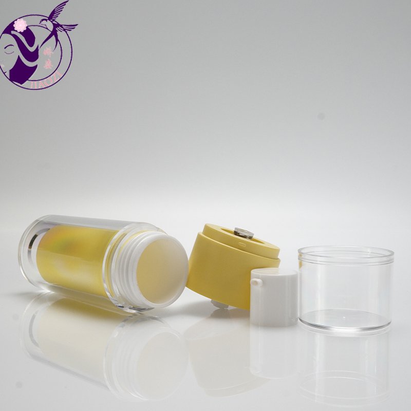 Wholesale Empty Lotion Acrylic Bottle Set Double Material Bottle Body with Press Pump Head and Screw Lid
