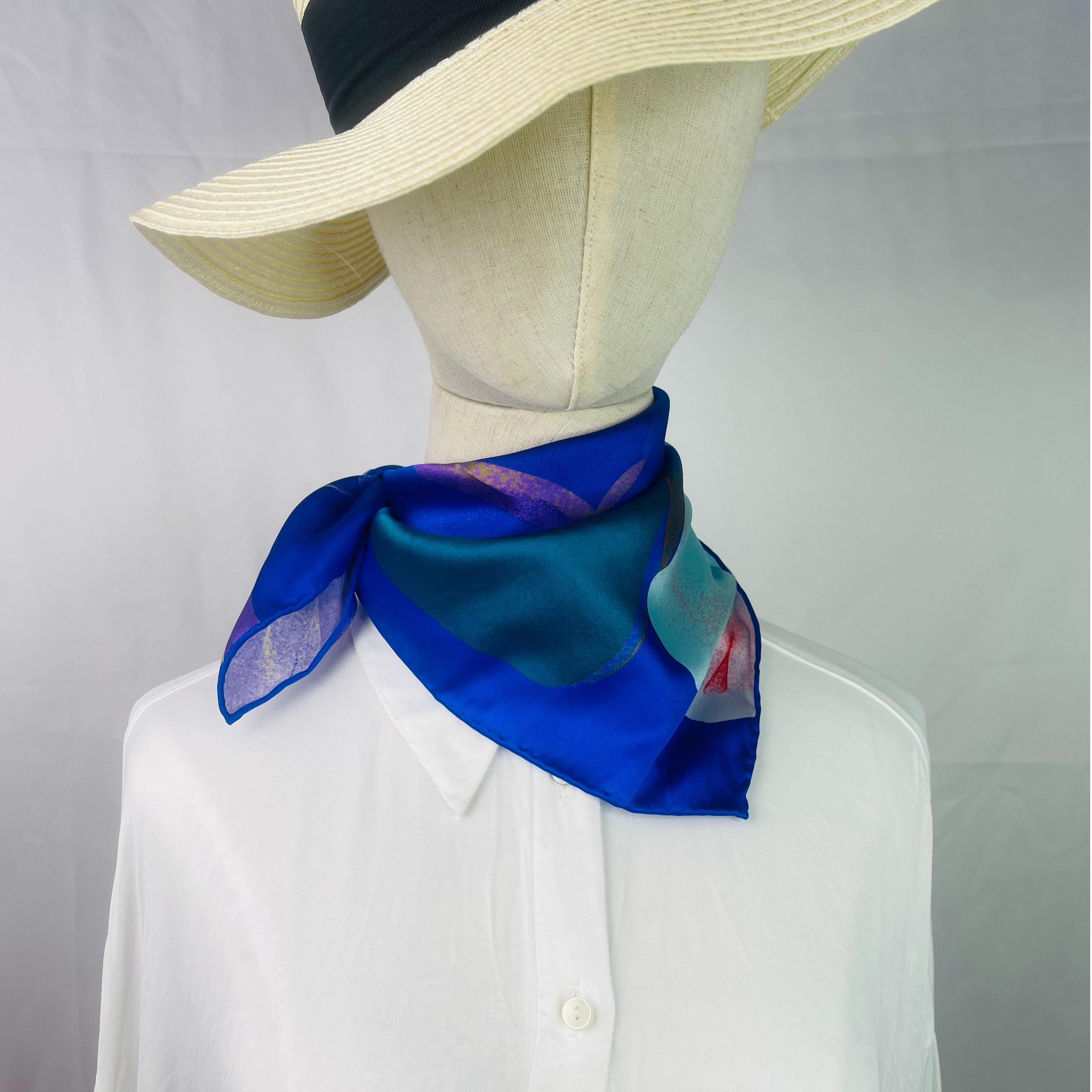 53CM Printed Ladies Bandana Satin Handkerchief Women Square Scarf Silk