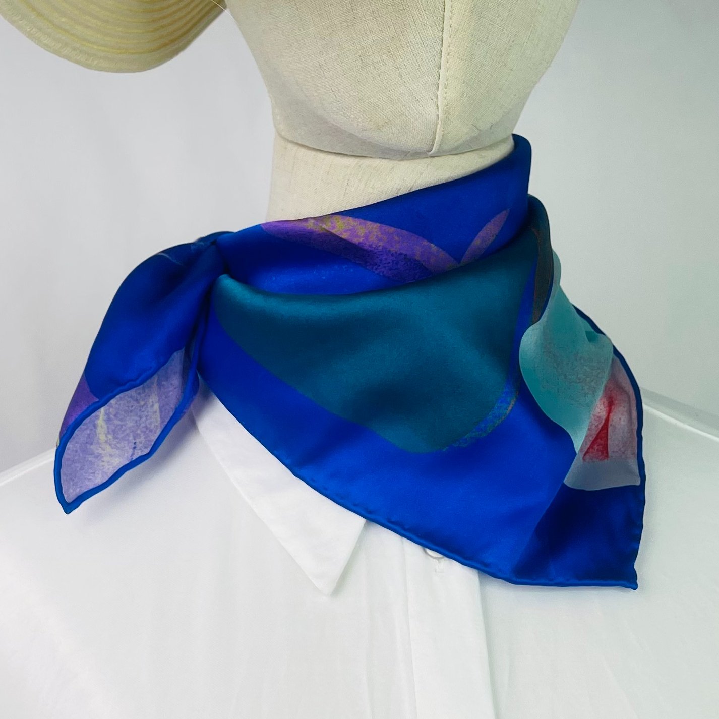 53CM Printed Ladies Bandana Satin Handkerchief Women Square Scarf Silk