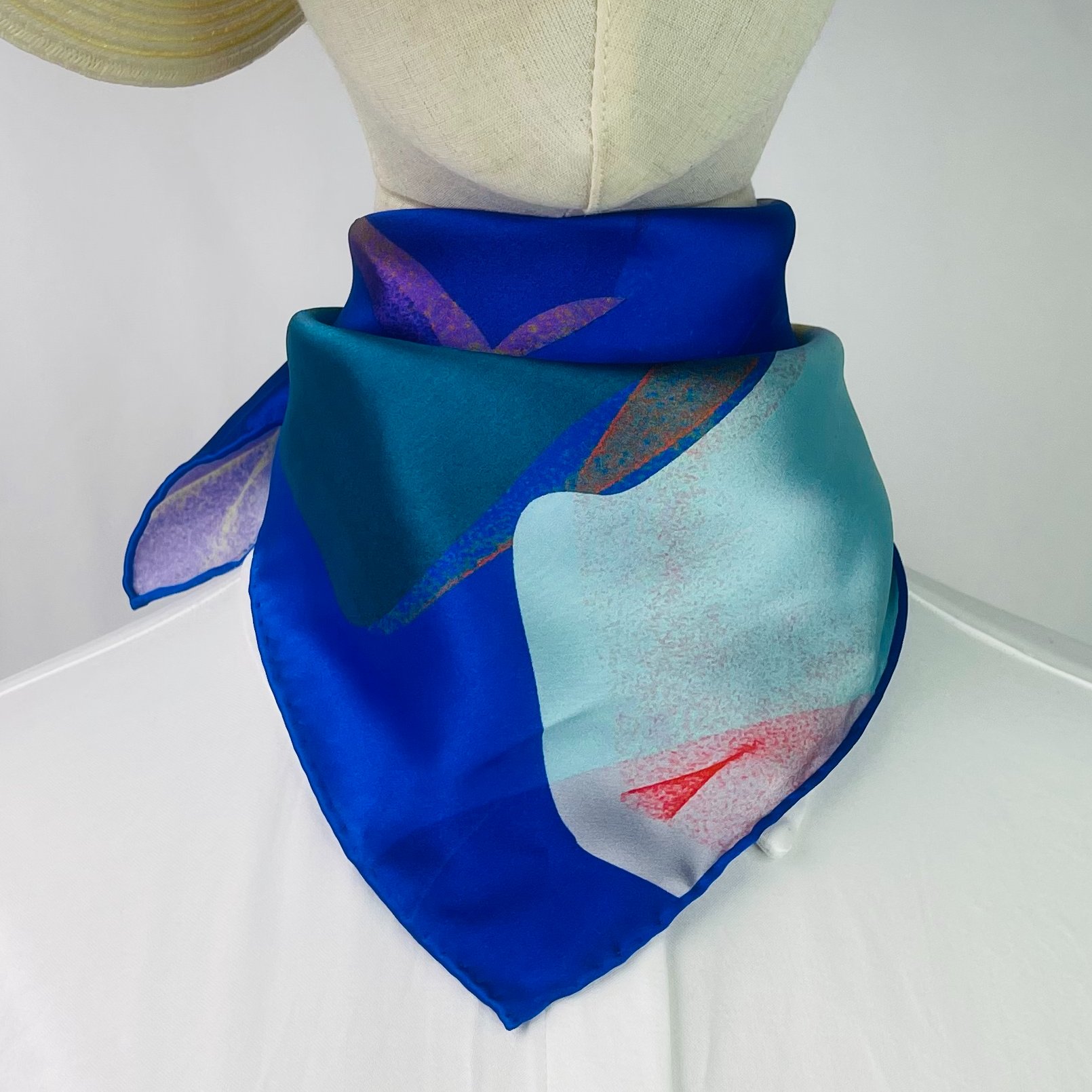 53CM Printed Ladies Bandana Satin Handkerchief Women Square Scarf Silk
