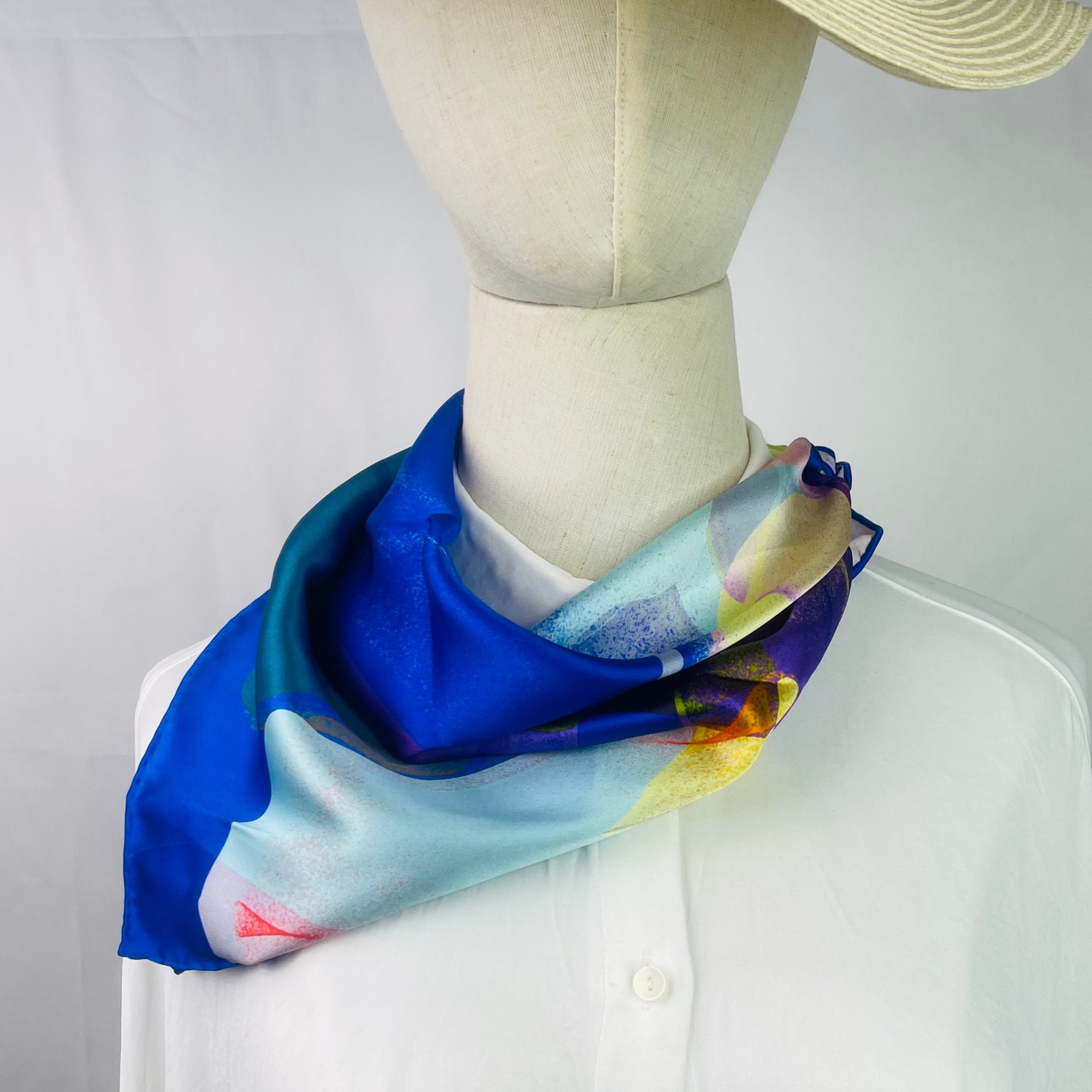 53CM Printed Ladies Bandana Satin Handkerchief Women Square Scarf Silk