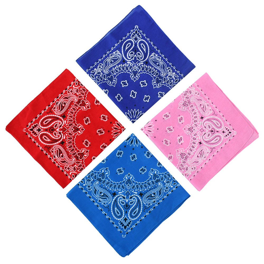100% Cotton Bandanna promotion multifunction colourful custom square fabric customized printed headwear classic paisley bandana