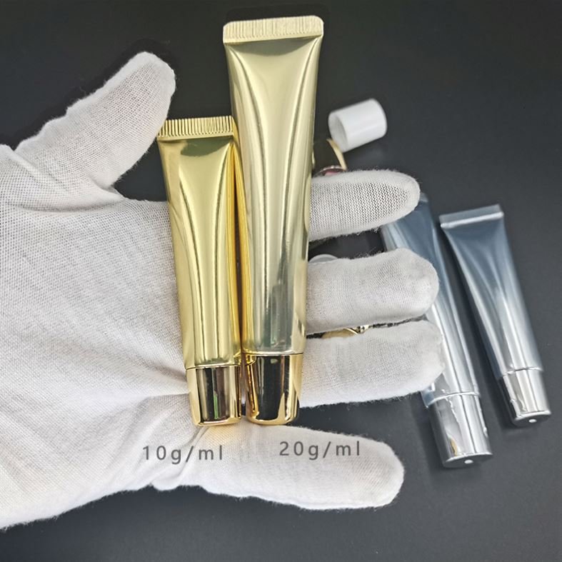 15ml Bright Metallic Gold Luxury Cosmetic Hose Packing Materials Small Capacity Sub-Packaging Eye Cream Tube