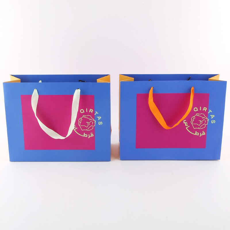 Your Own for Ribbon Custom Printed Handle With Wholesale Bag Logo Kraft Gift Paper White Black Packaging Bags custom gift bags