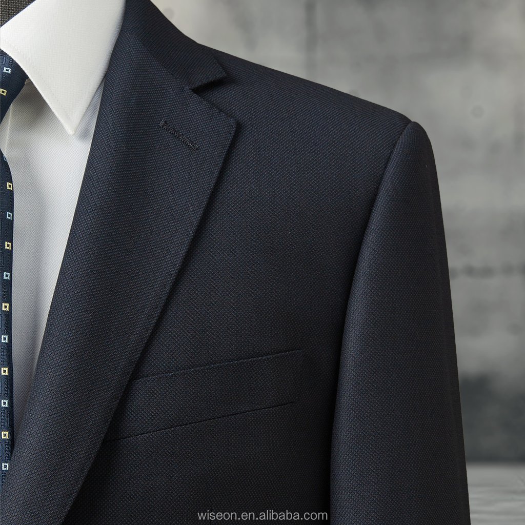Modern Elegance: Single-Breasted Two-Button Men's Suit with a Sleek 7cm Flat Lapel.