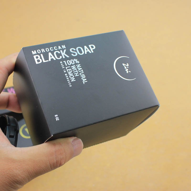 Low MOQ Custom Logo black custom soap box paper packaging boxes , paper box