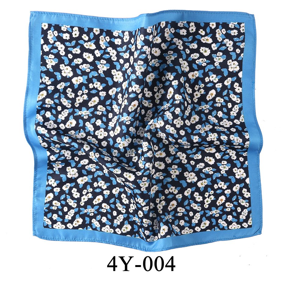 Fashion Floral Silk Handkerchief 30cm Polyester Print Pocket Handkerchief Pocket Squares For Men Silk