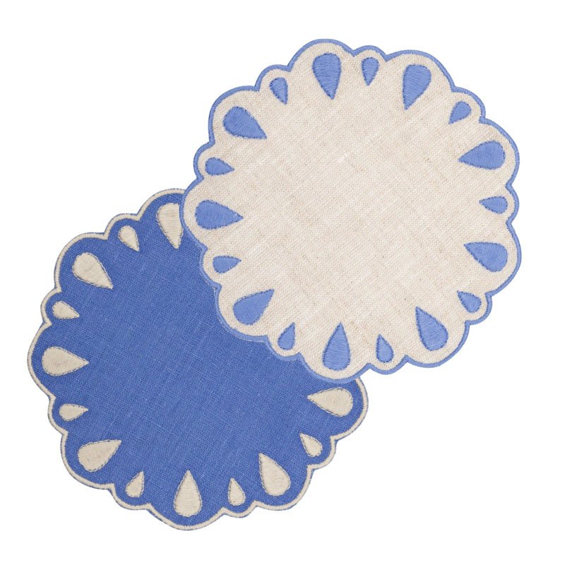 High Quality Custom Embroider Cocktail Napkins 100% Linen Cocktail Wedding Hand Embroidered Trim Logo Linen Dinner Napkin