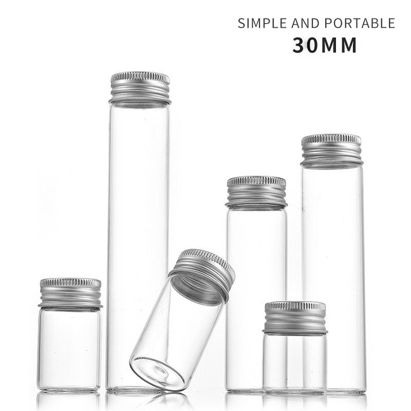 Diameter 30mm Custom Logo High Borosilicate Test Tube Bottle Glass Vials Clear Match Storage Jar With Screw Cap