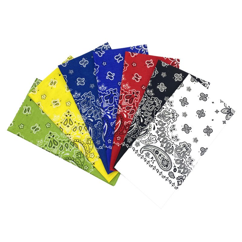 TXL291 Printing Logo Custom Cotton Square Scarf Paisley 26 Colors Hip Hop Multifunctional Handkerchief Headband Turban Bandanas