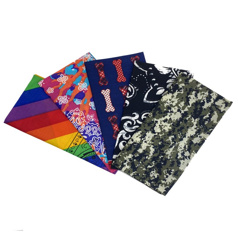 TXL291 Printing Logo Custom Cotton Square Scarf Paisley 26 Colors Hip Hop Multifunctional Handkerchief Headband Turban Bandanas