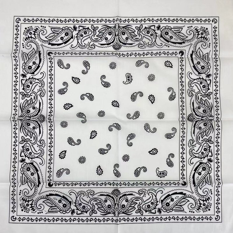 TXL291 Printing Logo Custom Cotton Square Scarf Paisley 26 Colors Hip Hop Multifunctional Handkerchief Headband Turban Bandanas