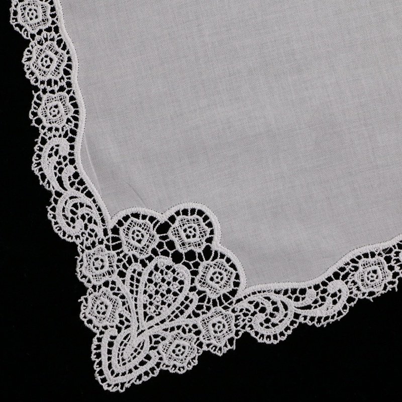 A005 Suitable for printing embroidery Ladies crochet hankies Women Wedding gift 12" Square scarf White Cotton Lace handkerchiefs
