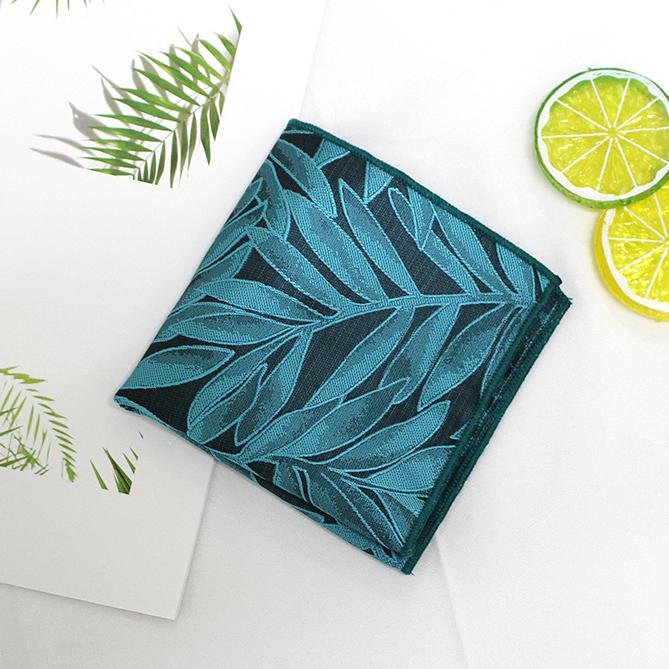 Custom Manufacturer Jacquard Woven Pocket Square Polyester Business Handkerchief For Mens Suits