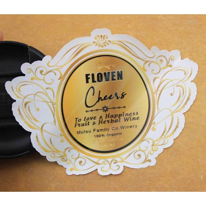 Wholesale printing sizes self adhesive round gold waterproof vinyl label custom thank you stickers with logo