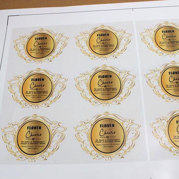 Wholesale printing sizes self adhesive round gold waterproof vinyl label custom thank you stickers with logo