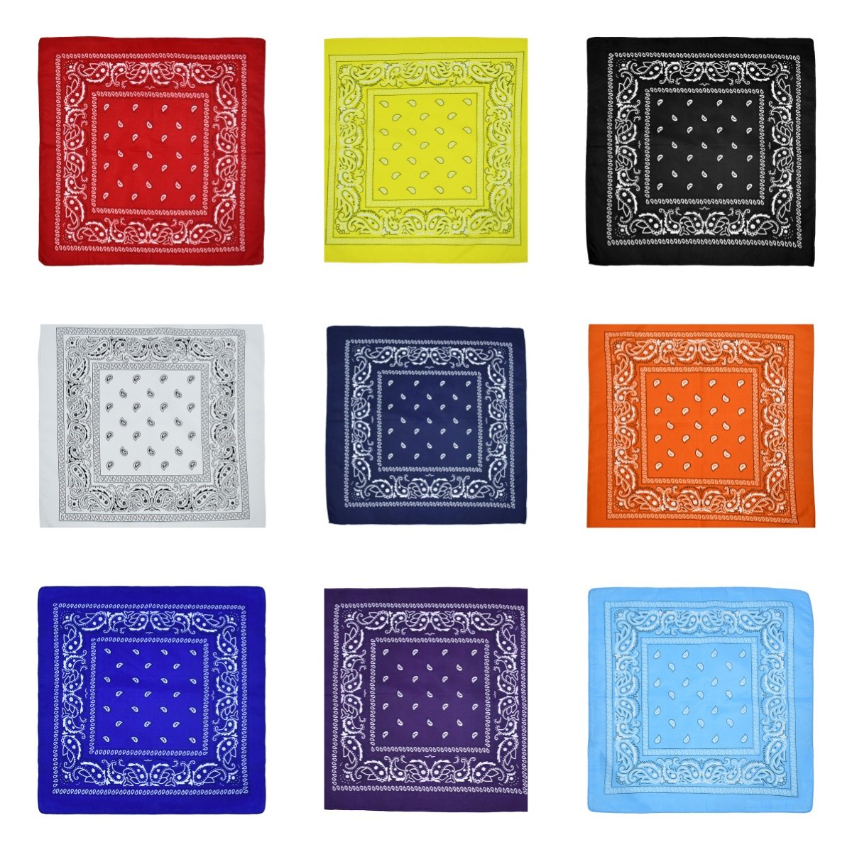 Customized Heat Transfer logo Paisley Pattern Handkerchief Printing Bandana Polyester Square Bandana for Adult