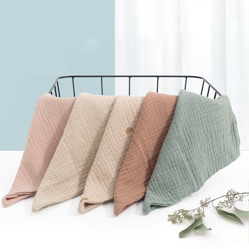Baby four-layer gauze 100% cotton small square towel saliva towel face towel baby feeding handkerchief