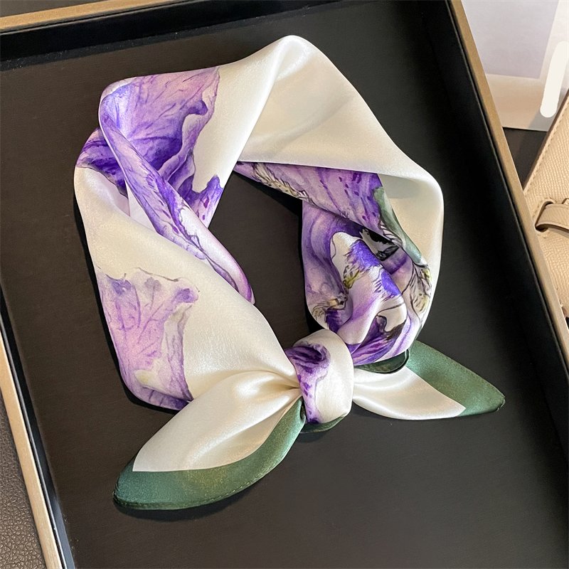 Luxury High Quality Soft Smooth 53*53cm Silk Square Scarf Muffler Neckerchief For Women Silk Scarves Handkerchief