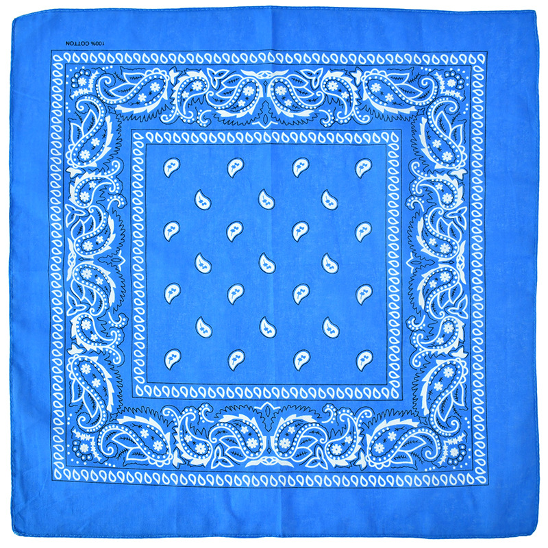 Wholesale Custom made Head Paisley cotton bandanas handkerchief Square silk screen Print Scarf