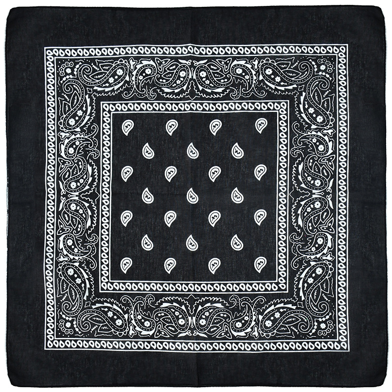 Wholesale Custom made Head Paisley cotton bandanas handkerchief Square silk screen Print Scarf