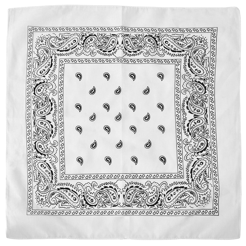 Wholesale Custom made Head Paisley cotton bandanas handkerchief Square silk screen Print Scarf