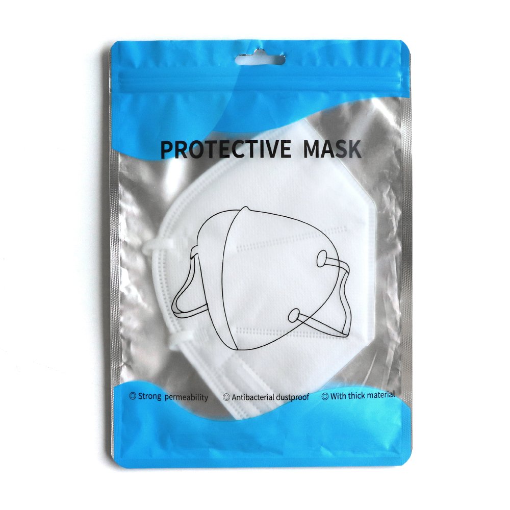 Wholesale Custom Printed N95 Kn95 Surgical Face Packaging Stand up Zippered Pouch with Barrier Feature
