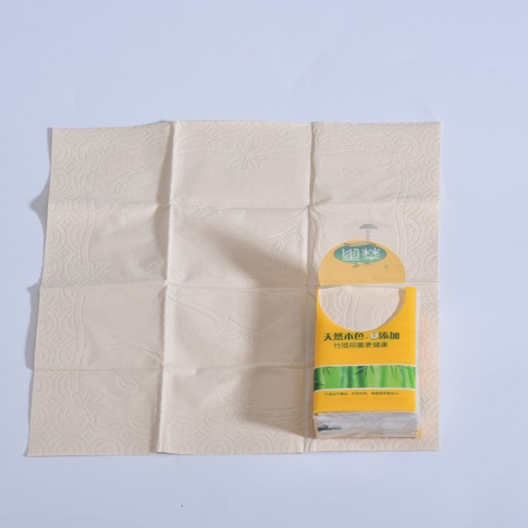 Travel pack mini facial tissue plain bamboo pocket tissue paper folded mini handkerchief