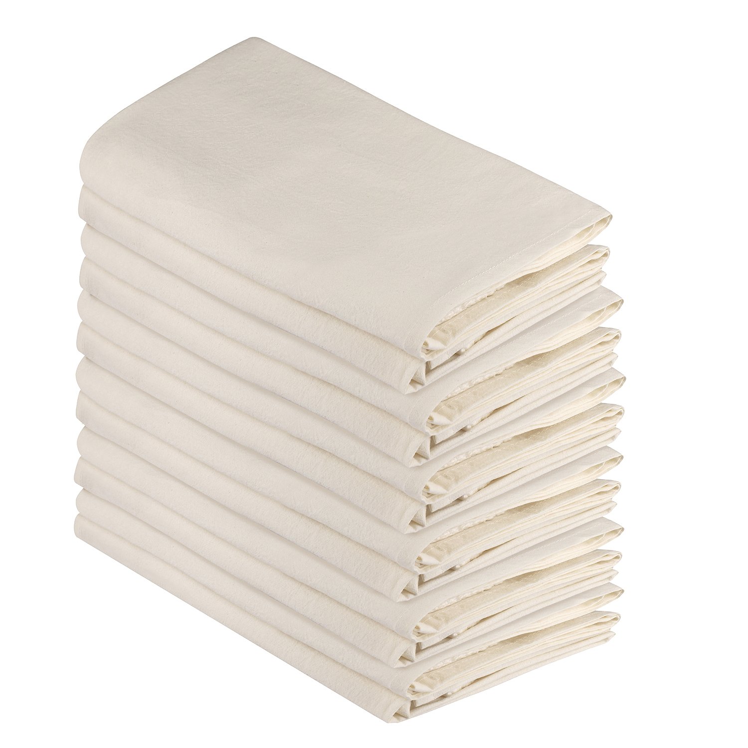 100% Cotton flour sack Towel set of 12 - natural color