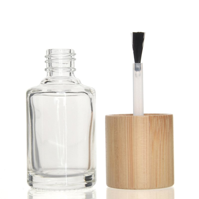Manufacturers wholesale nail polish glass bottle 10ml 15ml solid wood nail polish cover cosmetic nail polish