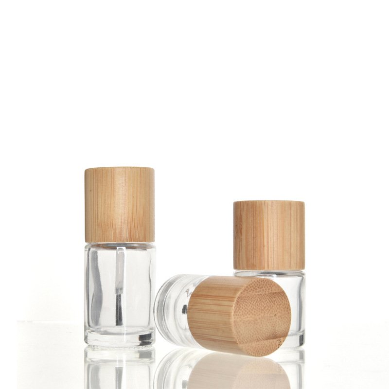 Manufacturers wholesale nail polish glass bottle 10ml 15ml solid wood nail polish cover cosmetic nail polish
