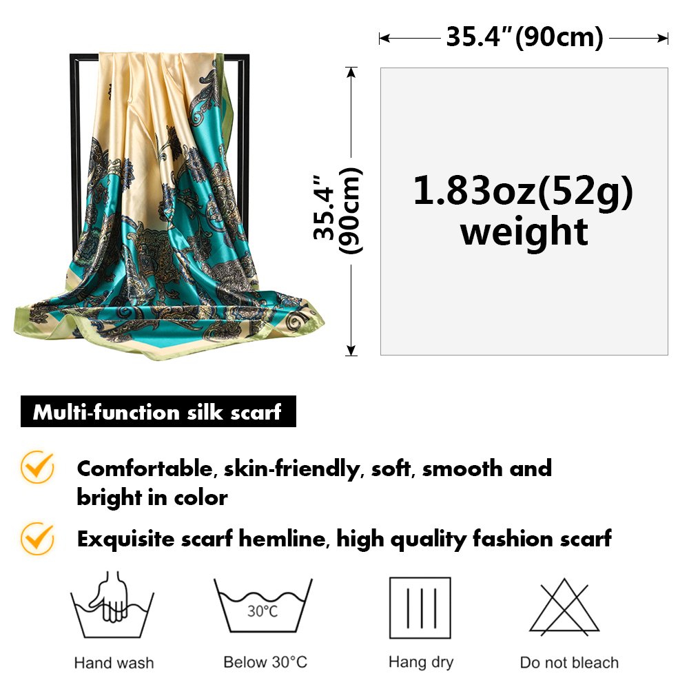 Wholesale Silk Scarf Luxury Soft Custom Logo 90*90 Satin Silk hijab Low MOQ Design custom