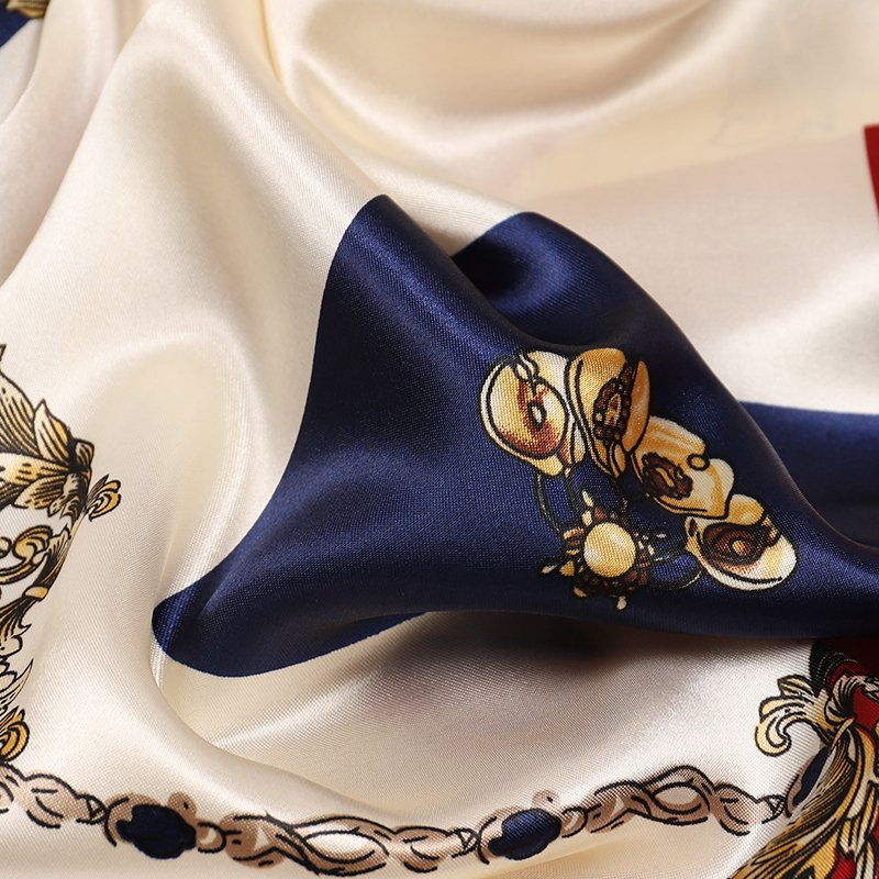 Wholesale Silk Scarf Luxury Soft Custom Logo 90*90 Satin Silk hijab Low MOQ Design custom
