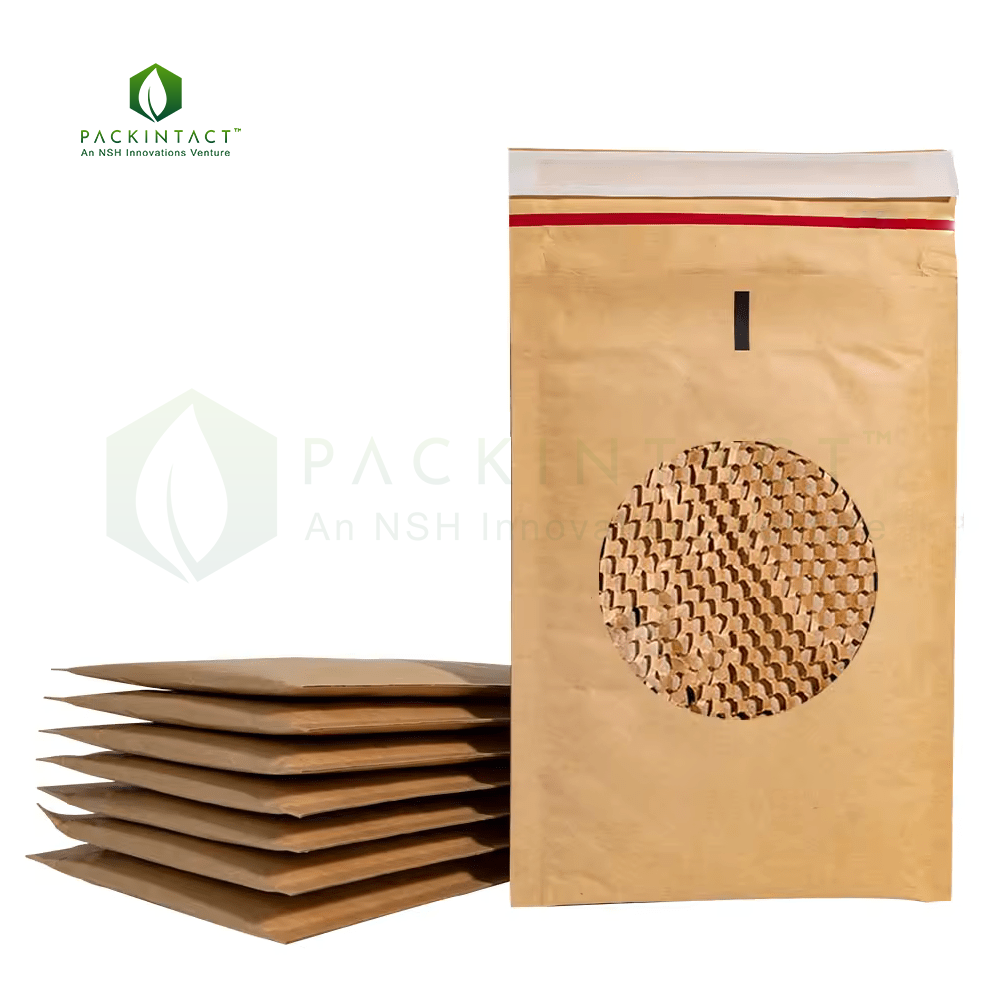 Biodegradable Eco Double Layered Padded Envelope Brown Honeycomb Kraft Paper Bubble Shipping Mailer Bags