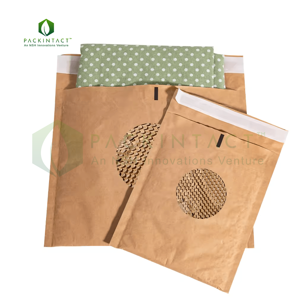 Biodegradable Eco Double Layered Padded Envelope Brown Honeycomb Kraft Paper Bubble Shipping Mailer Bags