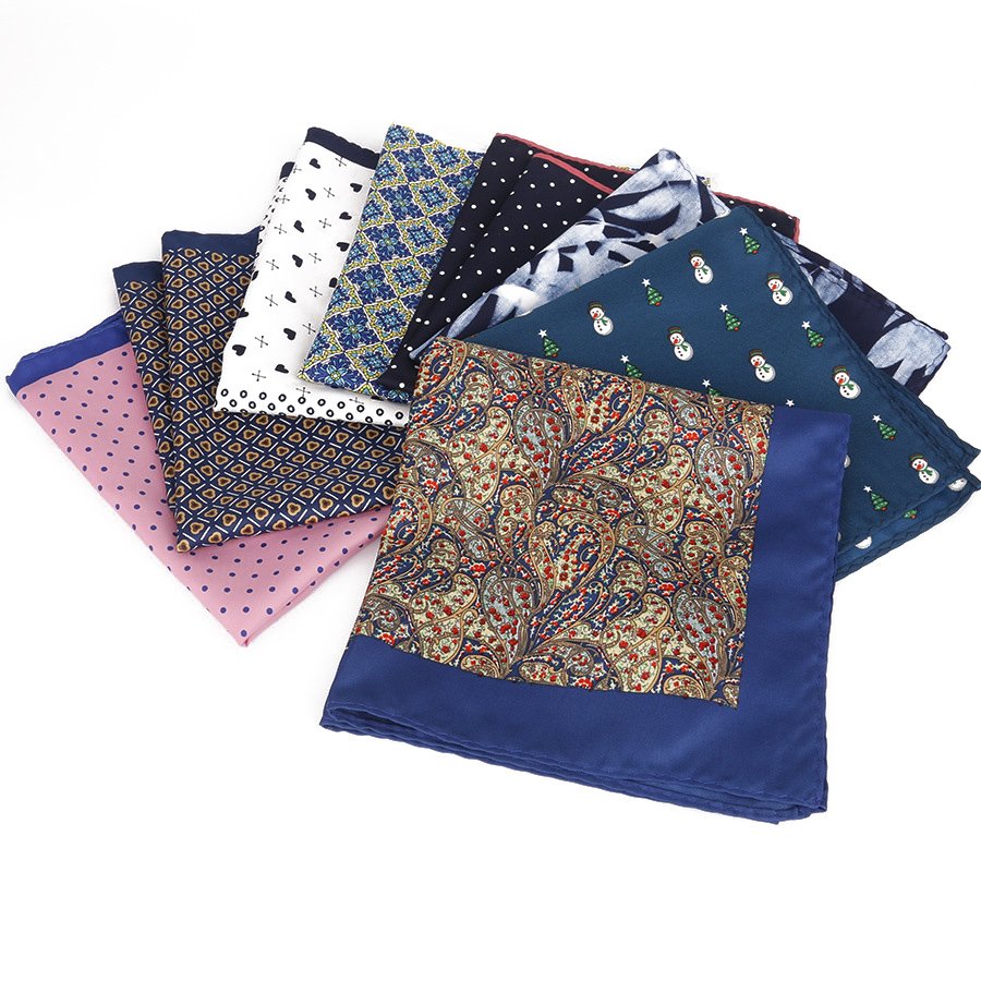Wholesale Digital Printing Pure Silk Handkerchief for Men with Custom Logo