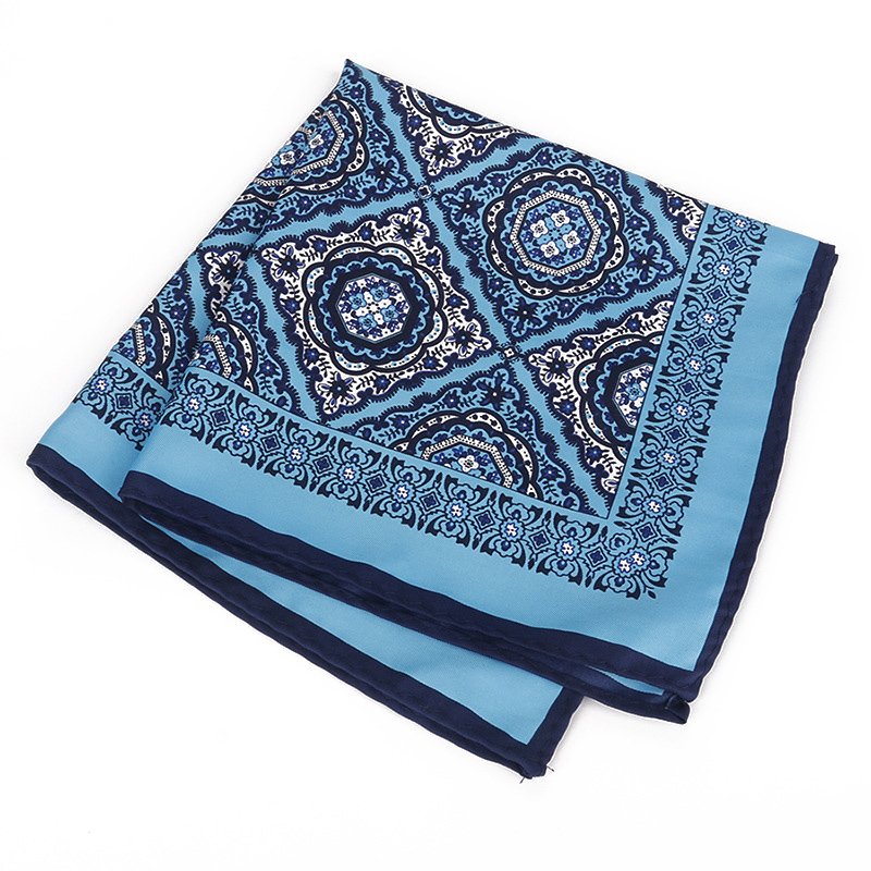 Wholesale Digital Printing Pure Silk Handkerchief for Men with Custom Logo
