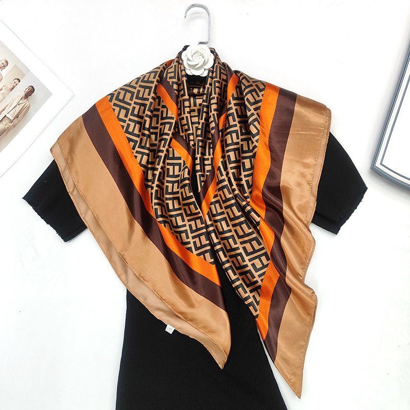DOMOHO Women's 90*90CM Silk Scarf Kerchief Printed Horse Design Bandana Kerchief Scarf Shawl