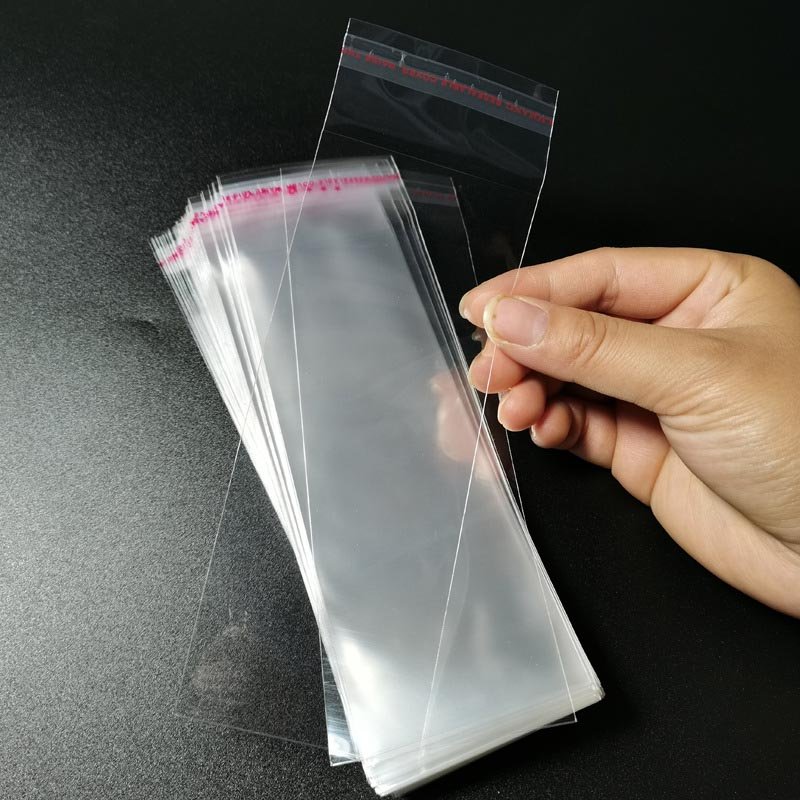Bookmark bag Transparent self-adhesive bag 7 silk OPP plastic bags for Stationery, eyes, pens, freebies