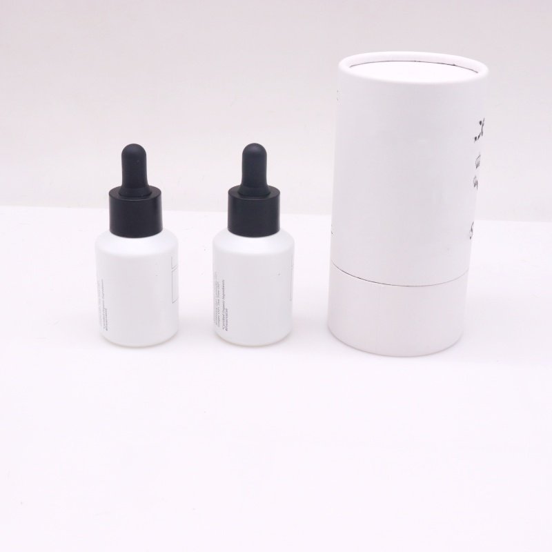 custom15ml 30ml 60ml frosted green white oblique shoulder serum glass dropper bottle with box for essential oil