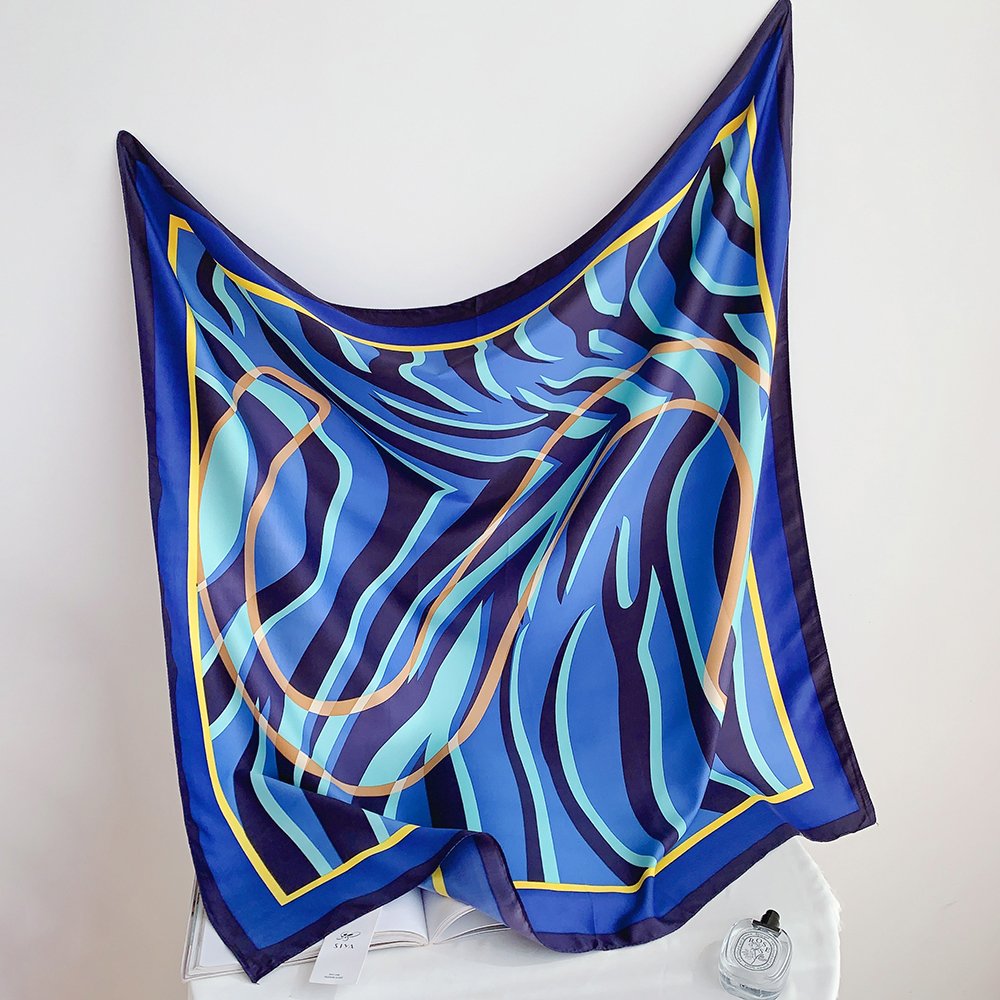 Wholesale 2023 twill Silk Feeling Square Handkerchief Women's Fashion Head Scarf Neck Scarf 90*90cm Square Neck Tie Hair Wraps