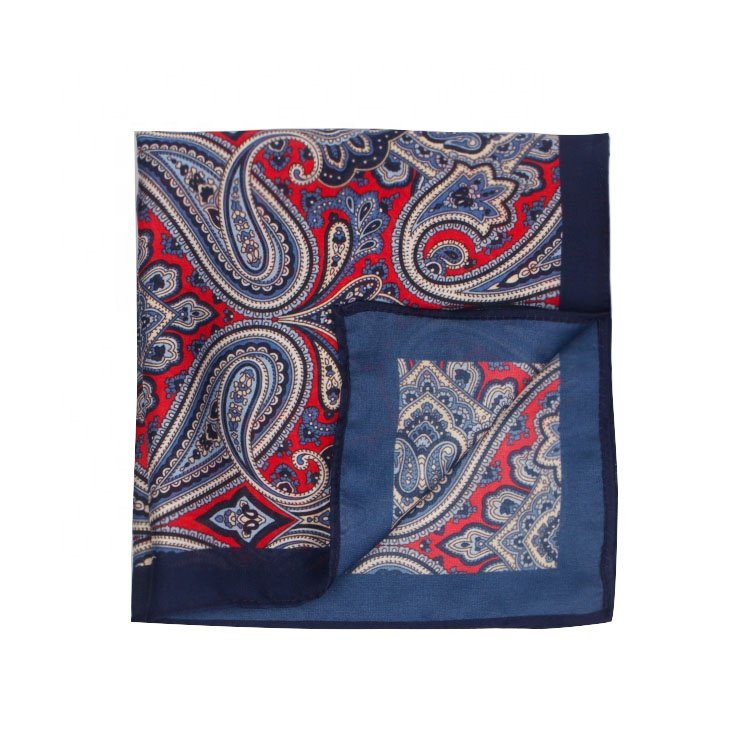 Chinese Supplier Wholesale Luxury Hand Rolled Handkerchiefs 100% Silk Pocket Squares for men